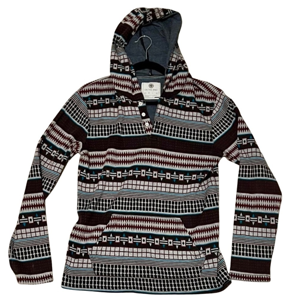On The Byas Women’s Small Hoodie – Southwest Aztec Pattern Pullover